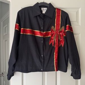 Vintage 80’s Miss Morgan “gift wrap” Christmas jacket